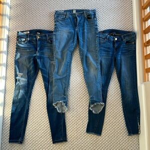 True Religion Halle Skinny Jeans- three pairs! Size 28